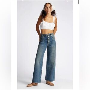 Eve Blue Wide-Leg Flare Jeans